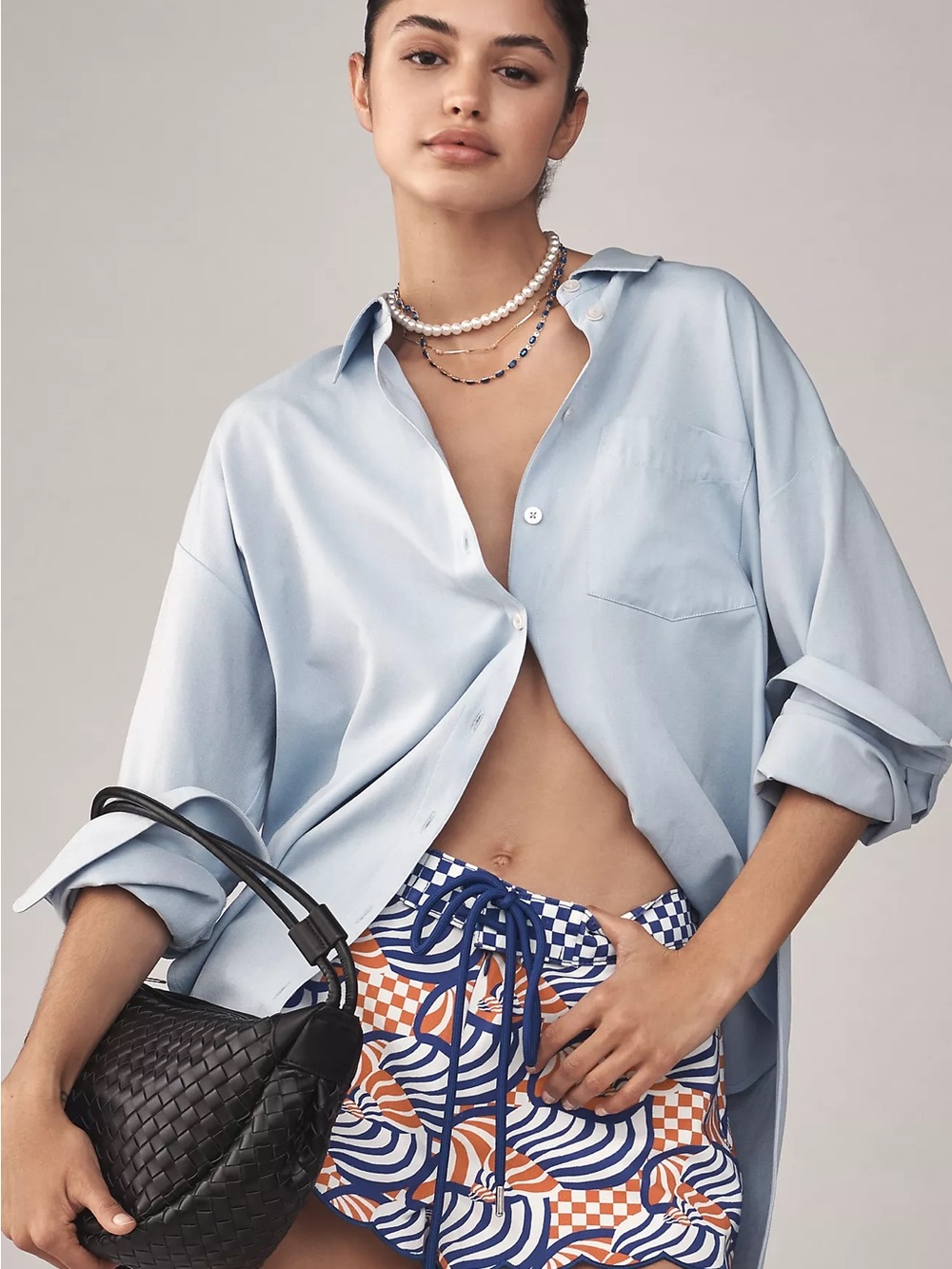 Farm Rio x Anthropologie Tie-Front Scallop-Hem Shorts